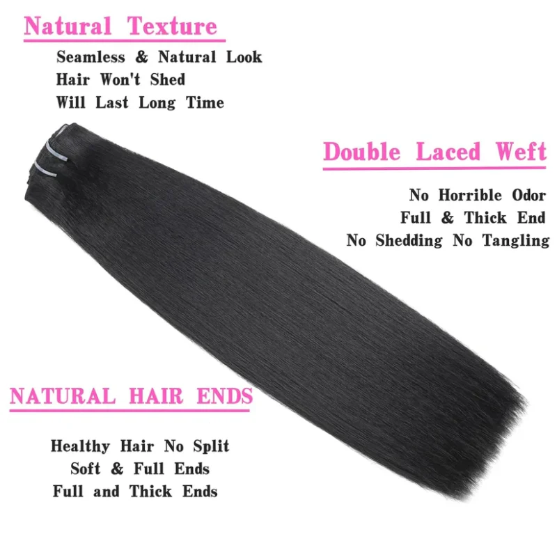 Affordable Classic Clip in Extensions Double Drawn Full To End Best Top Quality Human Hair - Image 6
