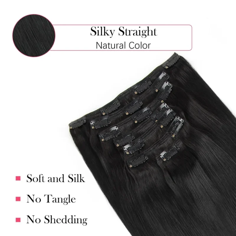 Affordable Classic Clip in Extensions Double Drawn Full To End Best Top Quality Human Hair - Image 9