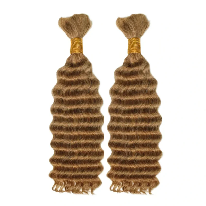 #27 Deep Wave DIY BOHO Braids Human Hair Bulk Double Drawn Full To End Top Quality - Image 4
