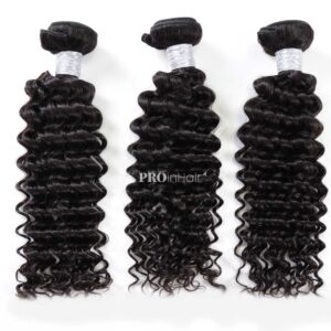 3pcs deep wave bundles best virgin human hair double drawn wefts