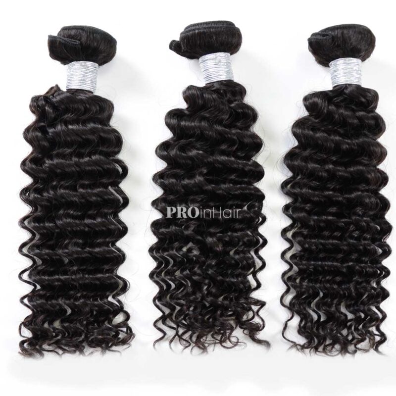 3pcs deep wave bundles best virgin human hair double drawn wefts