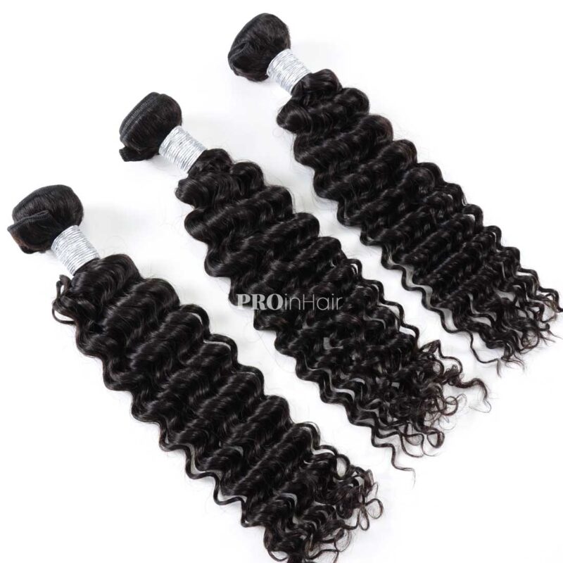 3pcs deep wave bundles best virgin human hair double drawn wefts - Image 2