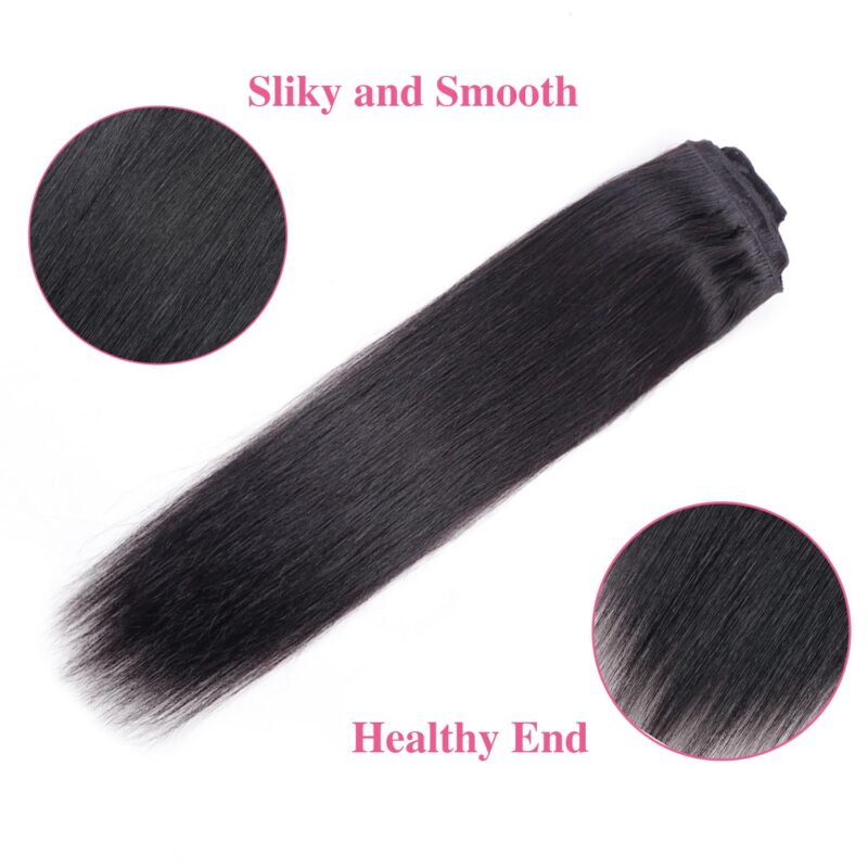 seamless clip in extensions double drawn full to end best top quality human hair - Image 10