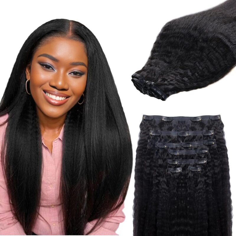 seamless clip in extensions double drawn full to end best top quality human hair - Image 3