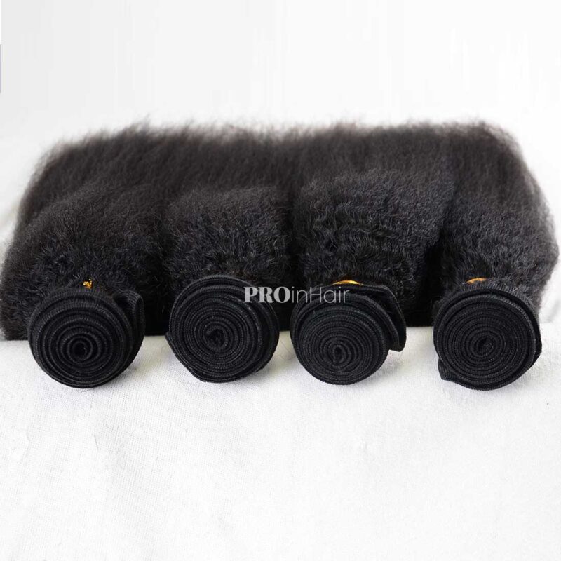 Double Drawn Hair Wefts 3pcs Kinky Straight Bundles Best Virgin Human Hair - Image 3