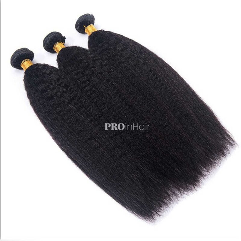 Double Drawn Hair Wefts 3pcs Kinky Straight Bundles Best Virgin Human Hair - Image 2