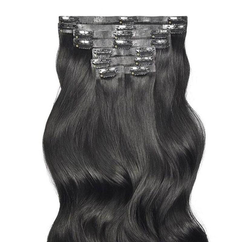 seamless clip in extensions double drawn full to end best top quality human hair - Image 9