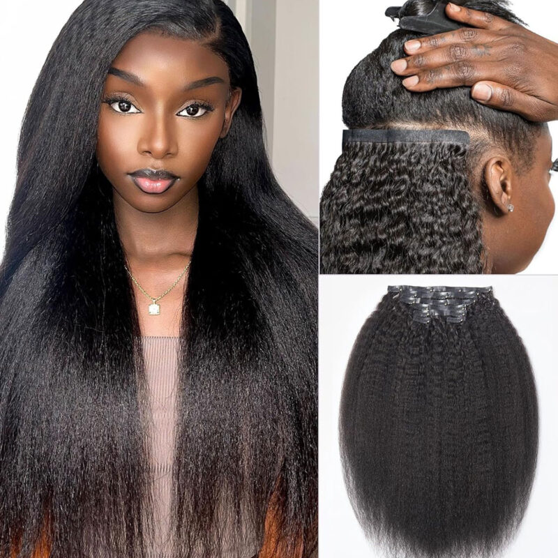 seamless clip in extensions double drawn full to end best top quality human hair - Image 4