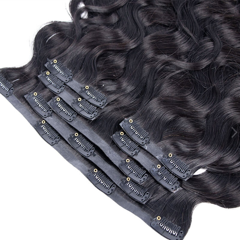 seamless clip in extensions double drawn full to end best top quality human hair - Image 7