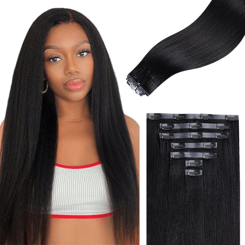 seamless clip in extensions double drawn full to end best top quality human hair - Image 13
